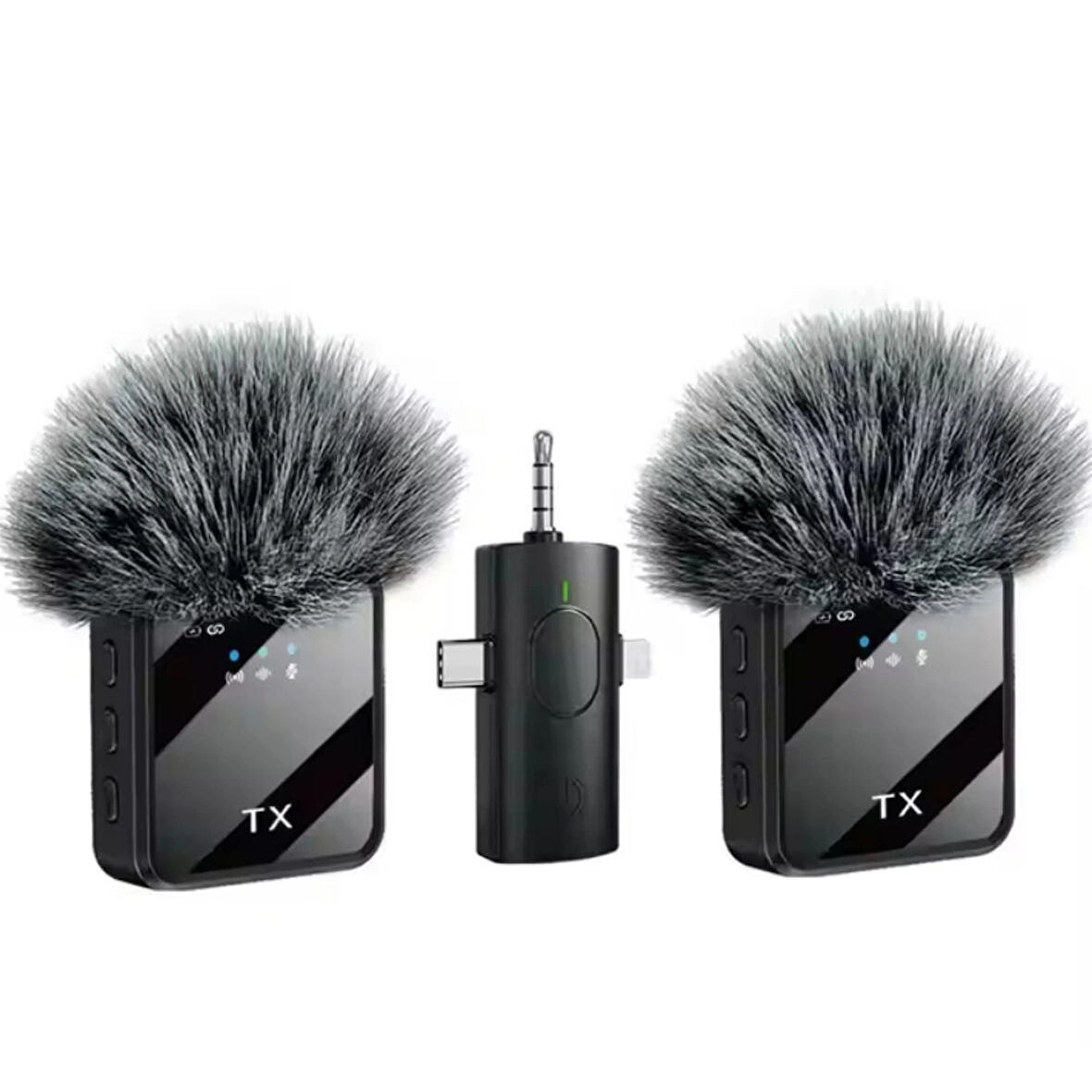 Ozmik F11-2  Profesyonel Kablosuz Yaka Mikrofonu 3in1 Mikrofon
