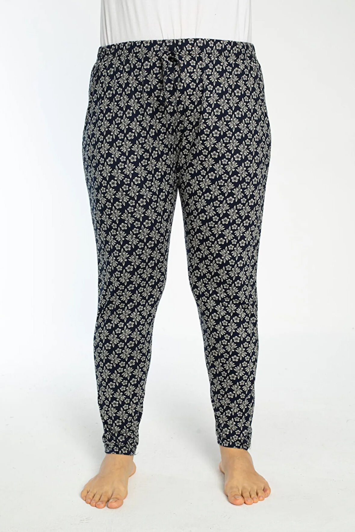 Büyük Beden Cepli Viskon Yazlık Kadın Pijama Altı Tek Alt y19