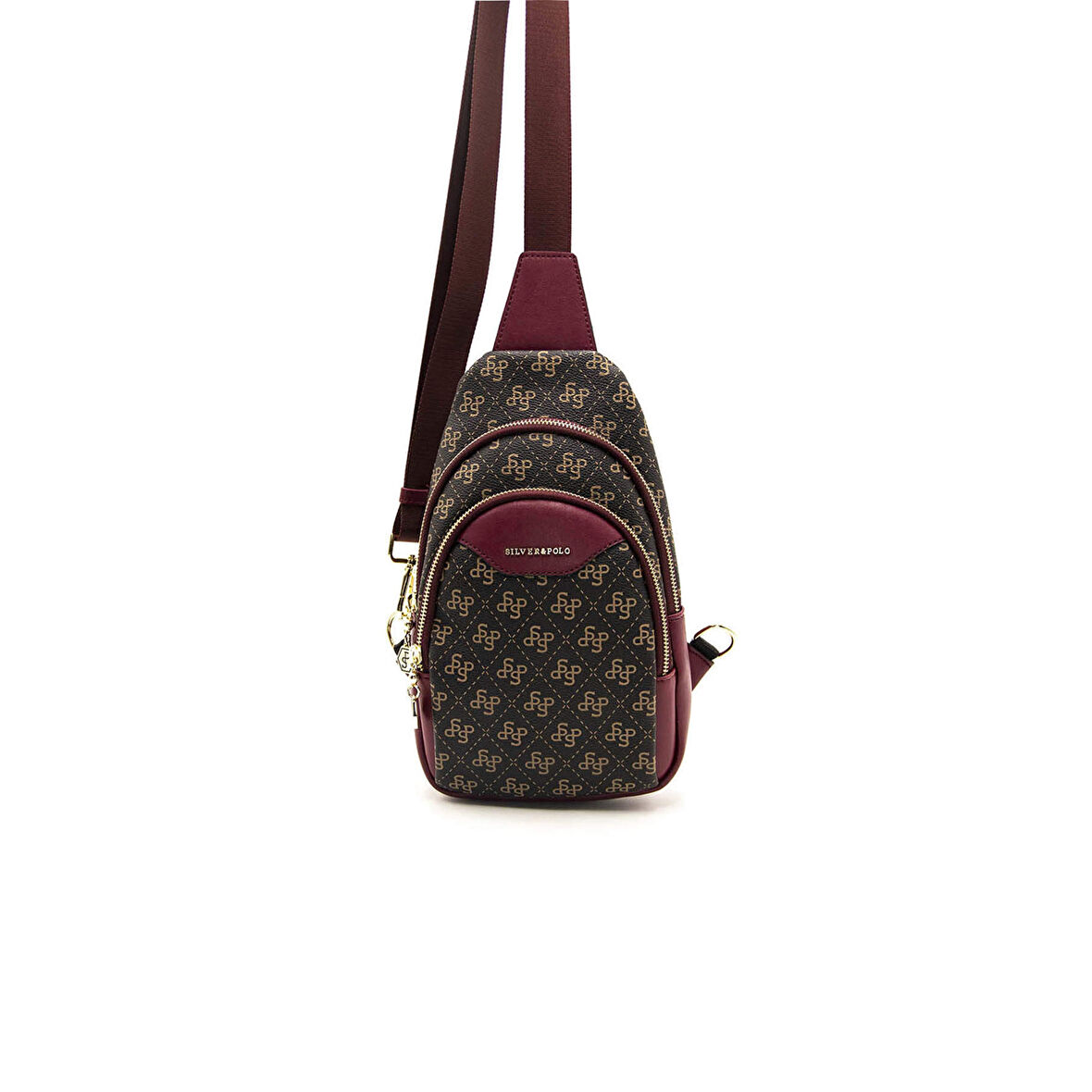 Silver Polo  Kadın Bel Çantası 959-43672 SILVER POLO FREEBAG M178 KAHVE SARI-MAT BORDO