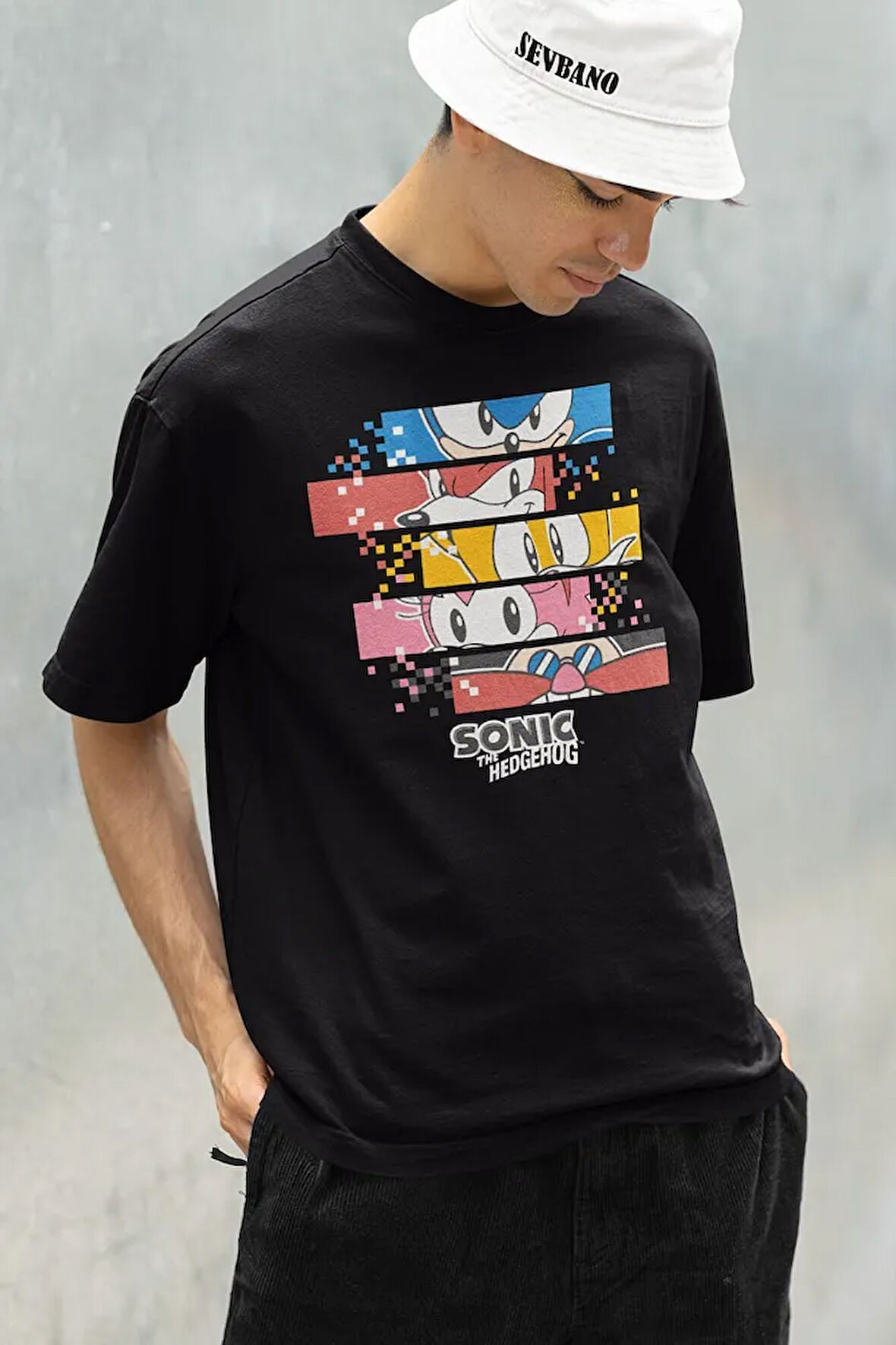 Sonic The Hedgehog Karakterler Baskılı Unisex Oversize Çizgi Film Tişört