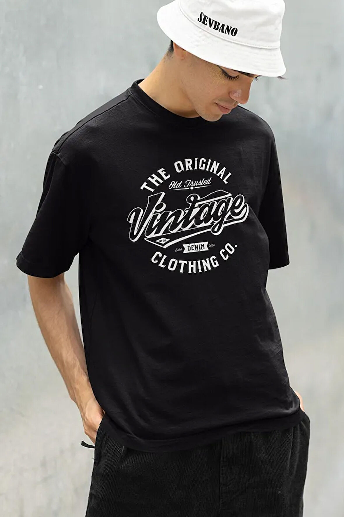 Vintage The Original Yazılı Unisex Oversize Tişört