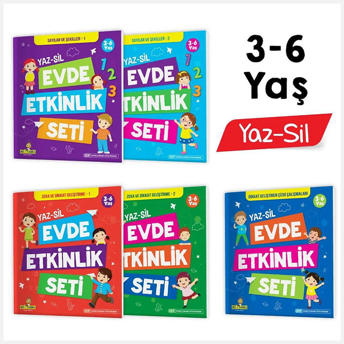 3-6 Yaş Evde Etkinlik Seti (Çizgi Çalışmaları, Sayılar, Geometrik Şekiller, Mantık Soruları, Dikkat Geliştirme)