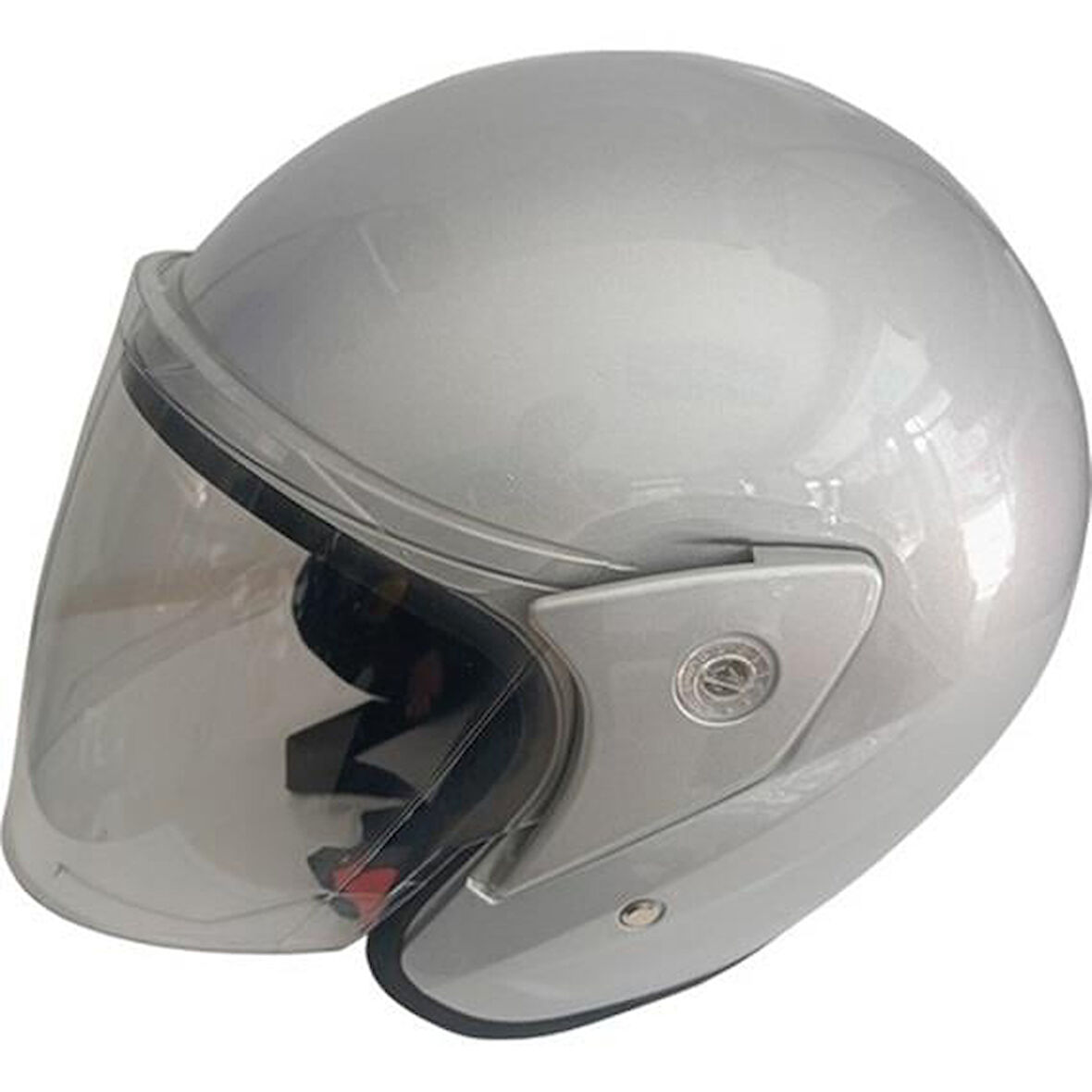 F-022 Yazlık Kask Şeffaf Vizörlü Gri