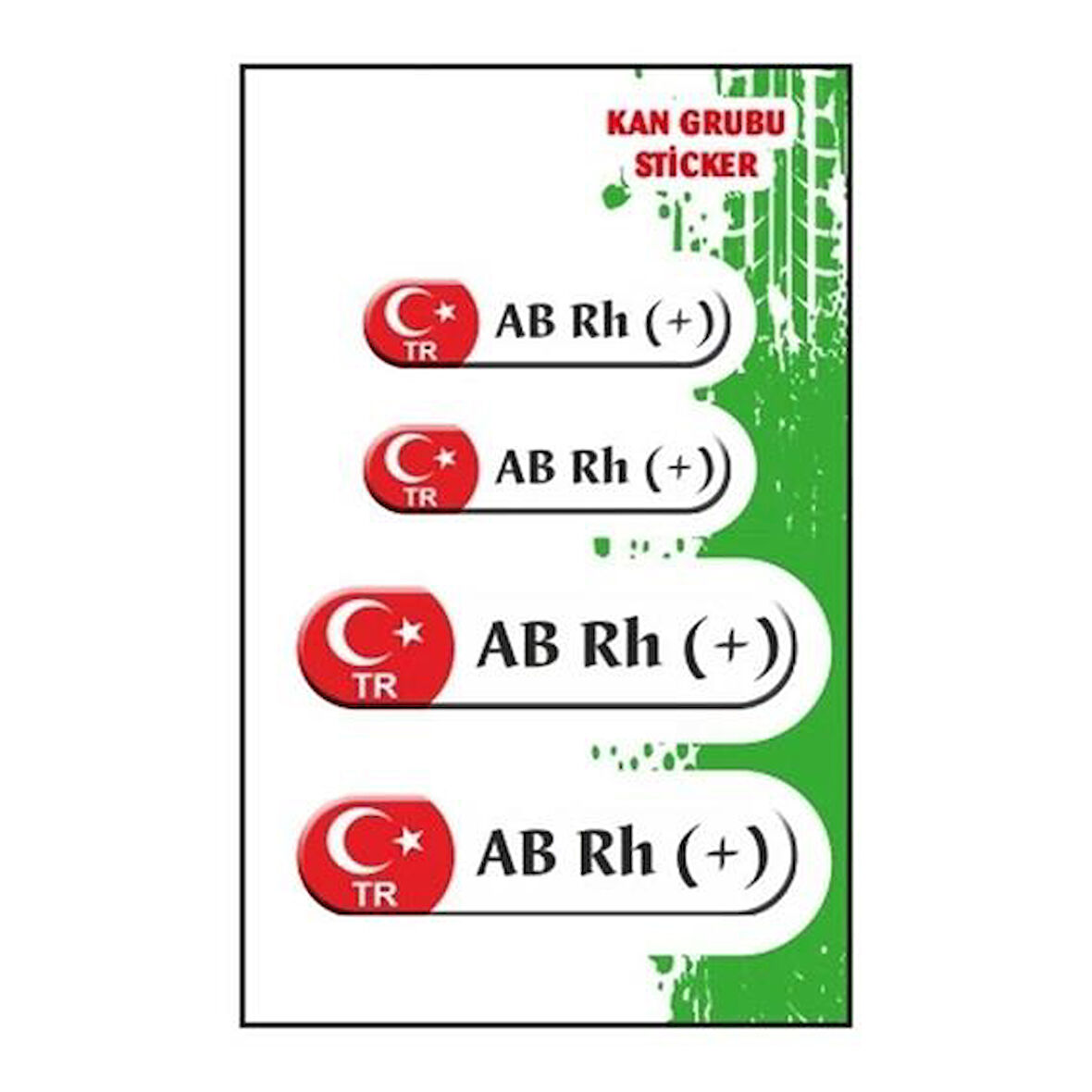 Gogo Kan Grubu AB Rh(+) Beyaz Dörtlü Damla Etiket