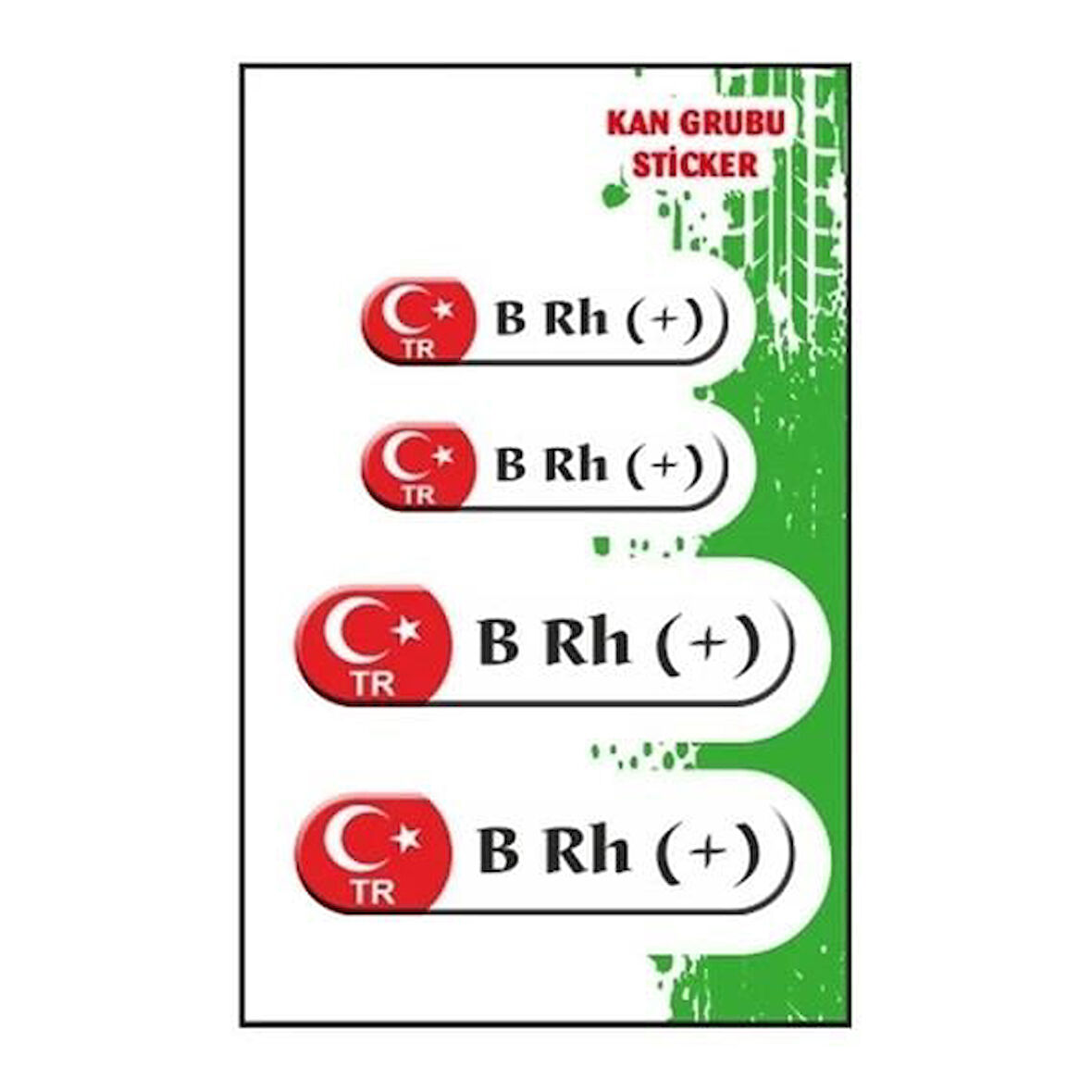 Gogo Kan Grubu B Rh(+) Beyaz Dörtlü Damla Etiket