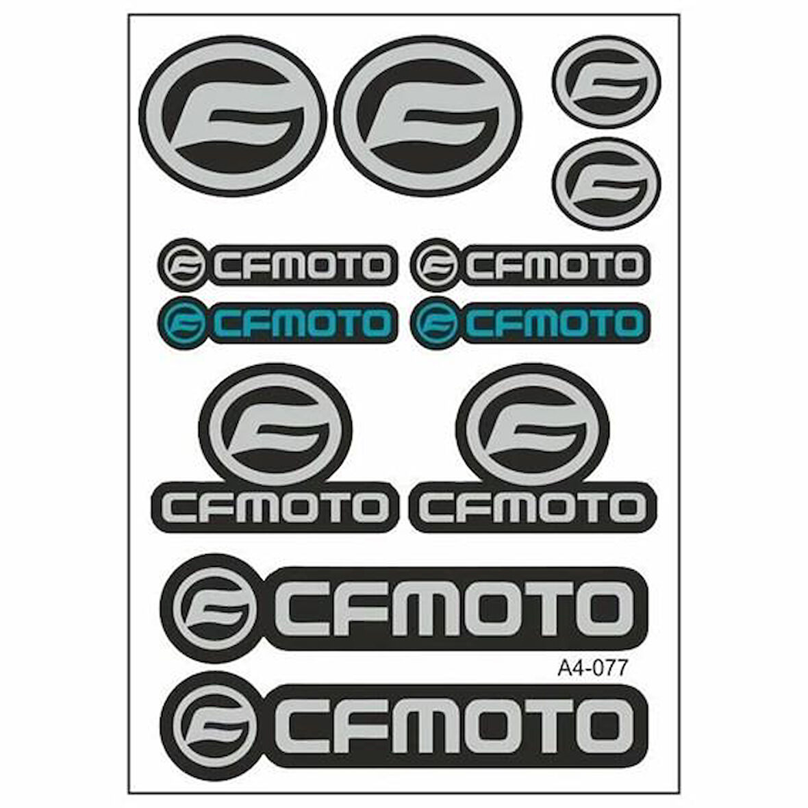 Gogo 077 A4 CF Moto Beyaz Tek Paket Çoklu Sticker