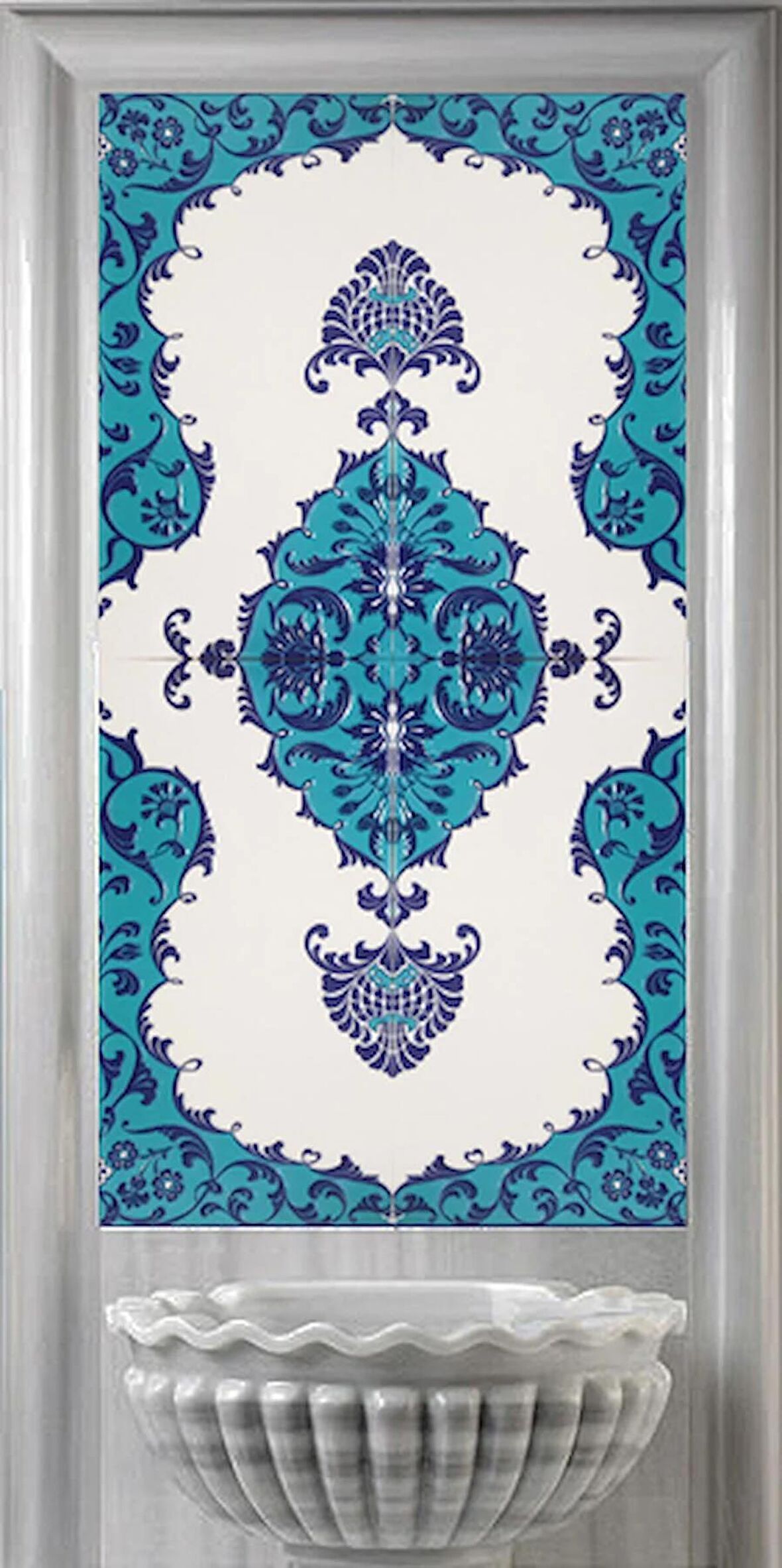 Armada Çini 60x120 Cm Koçer Serigraf Türk Hamamı İznik Çini Pano