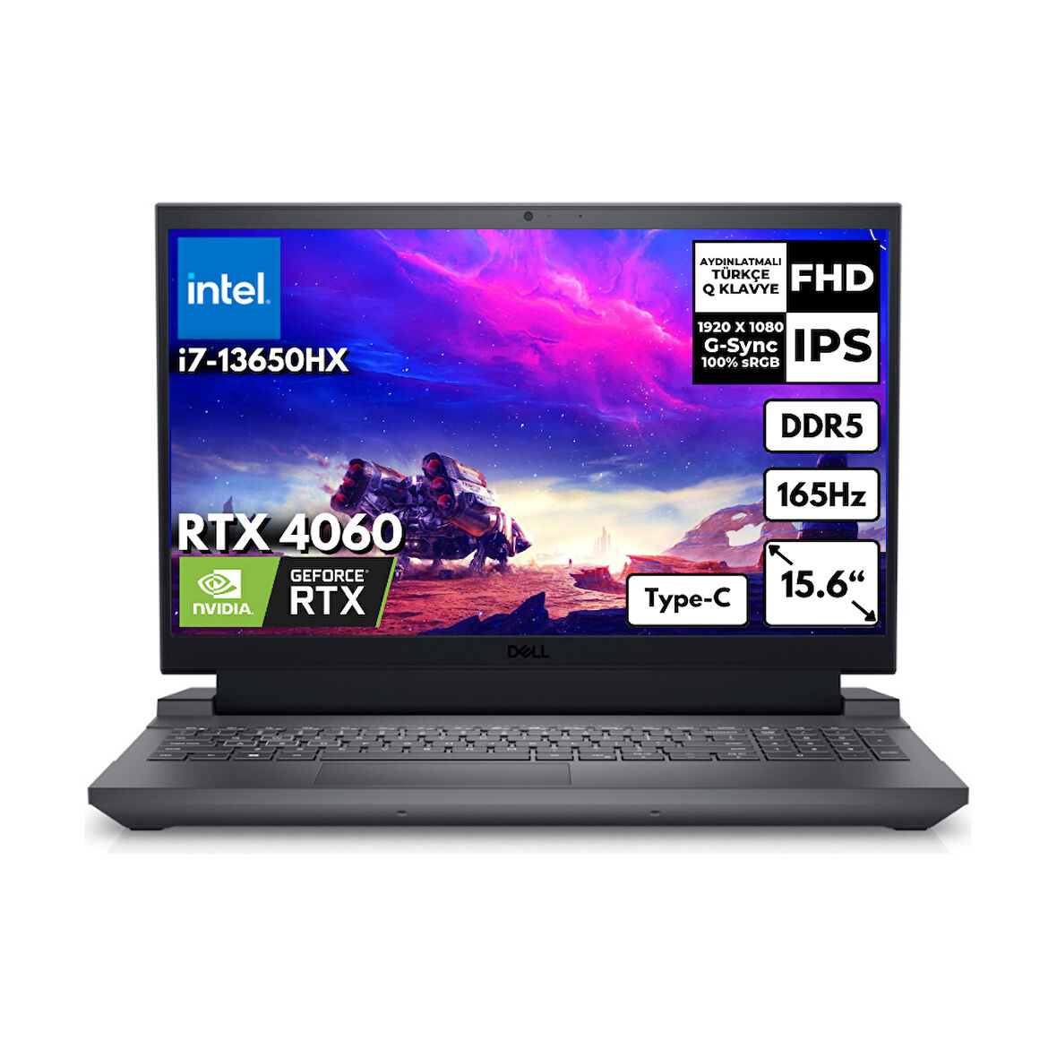 Dell G15 5530 i7-13650HX 32-GBDDR5 2 TBSSD RTX4060 (8GB-140W) 15.6" FHD 165Hz Windows 10 Home Gaming Laptop G155530014UHMF71