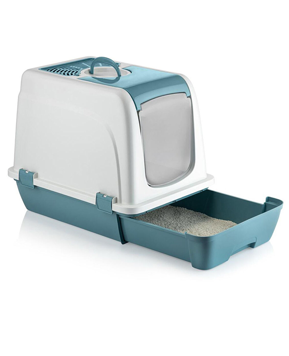 Orta Boy Çekmeceli Kapalı Kedi Tualeti Kürek Hediyeli 47 x 23,5 x 55cm