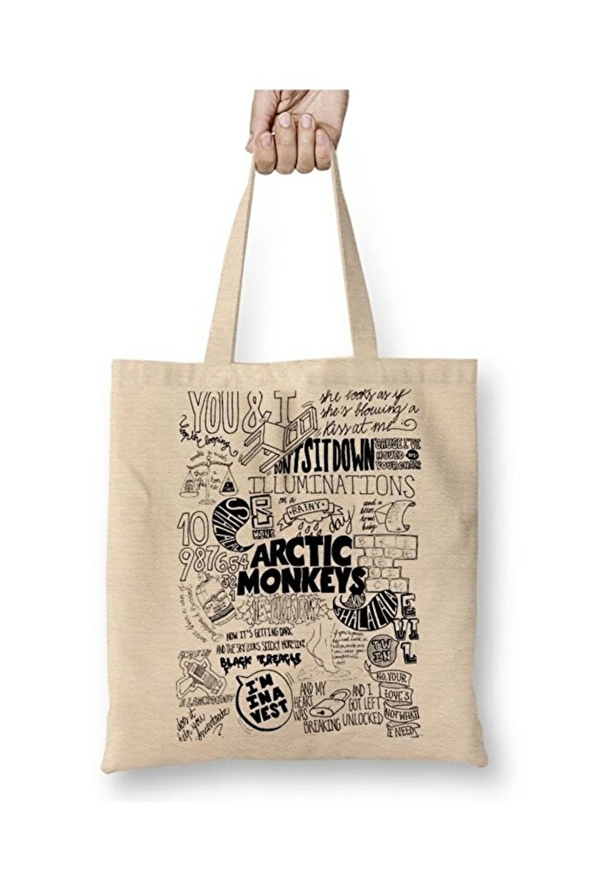 Arctic Monkeys Bez Çanta Uzun Saplı Alışveriş Çantası Plaj Çantası