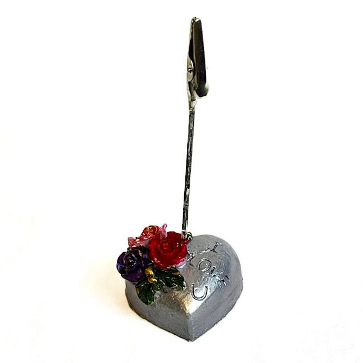 Uretti - Hülya 6683 El Yapımı Kalpli Dekoratif Notluk / Masaüstü Aksesuarı