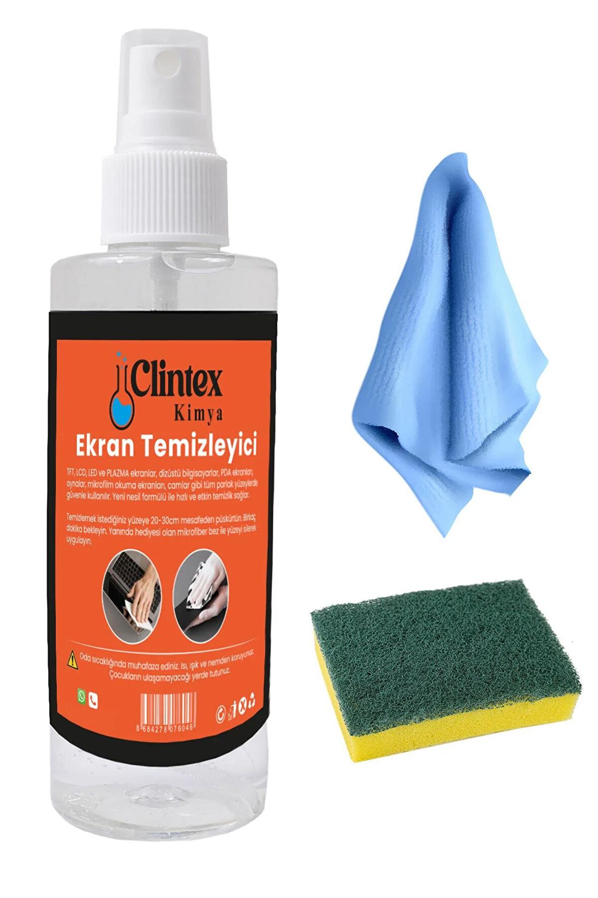 Clintex Kimya Lcd, Led, Ekran Gözlük Temizleyici Set 200 Ml