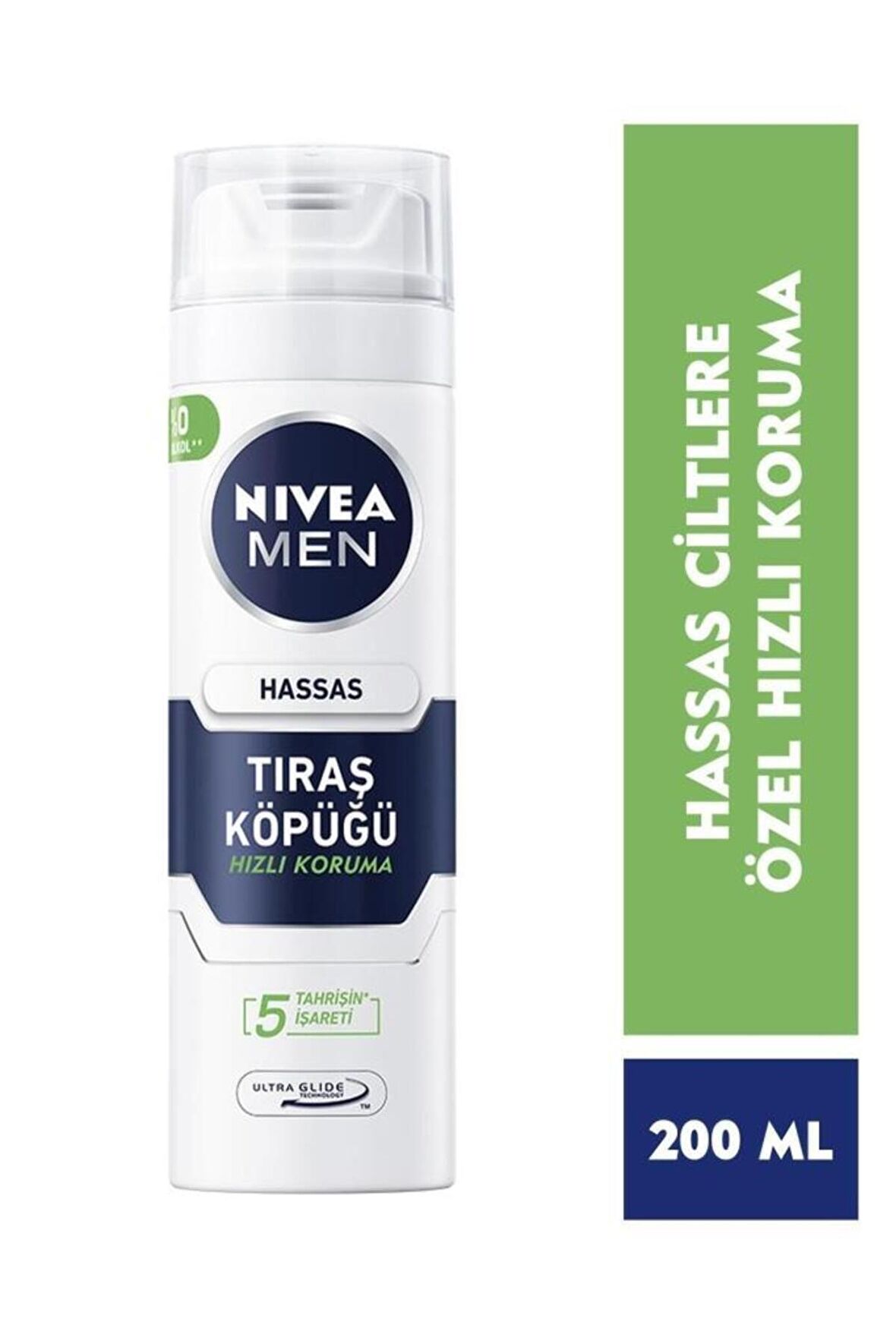 Nivea MEN Erkek Tıraş Köpüğü 200ml, Hassas Ciltler, Hızlı Koruma, Rahatlatıcı, Konforlu Tıraş Deneyimi