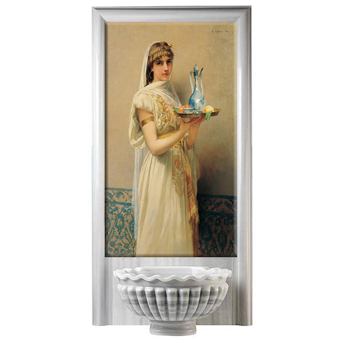 Armada Çini 60x100 Osmanlı Türk Hamamı Köylü Güzeli Dijital Baskı