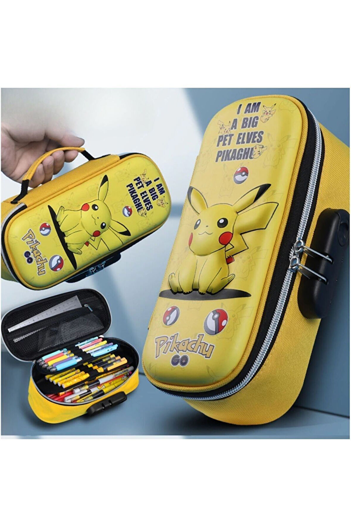 - Pokemon Büyük Boy Kilitlenebilir Kalem Kutusu