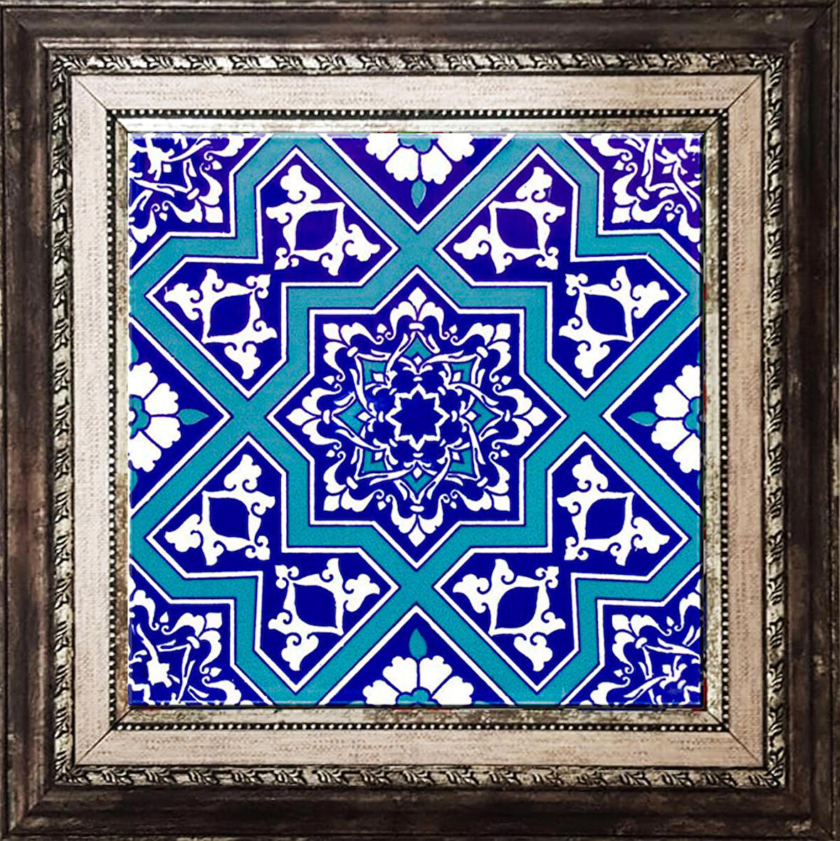 Armada Çini 20x20 Cm Ac 12 Selçuk Yıldız Geçme Desenli Çini Pano