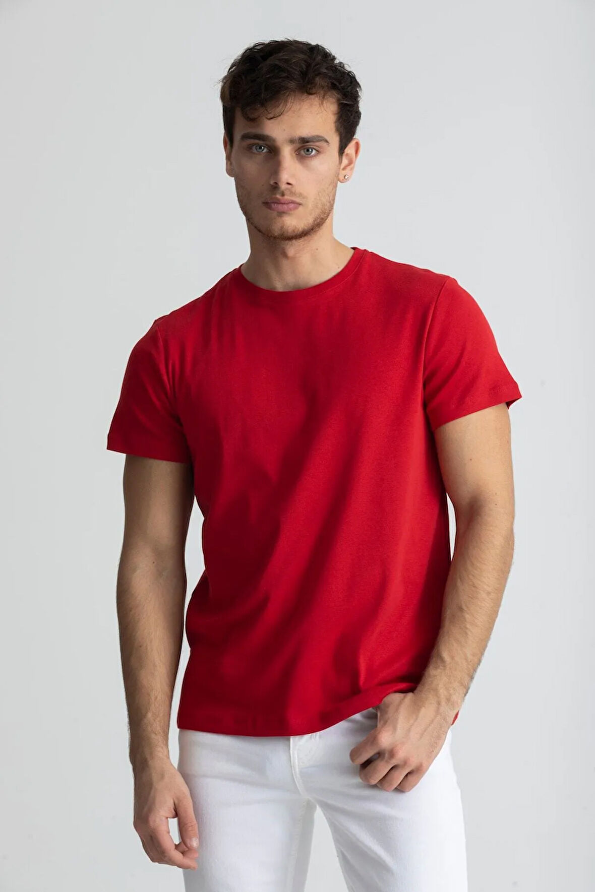 Bisiklet Yaka Basic T-shirt 