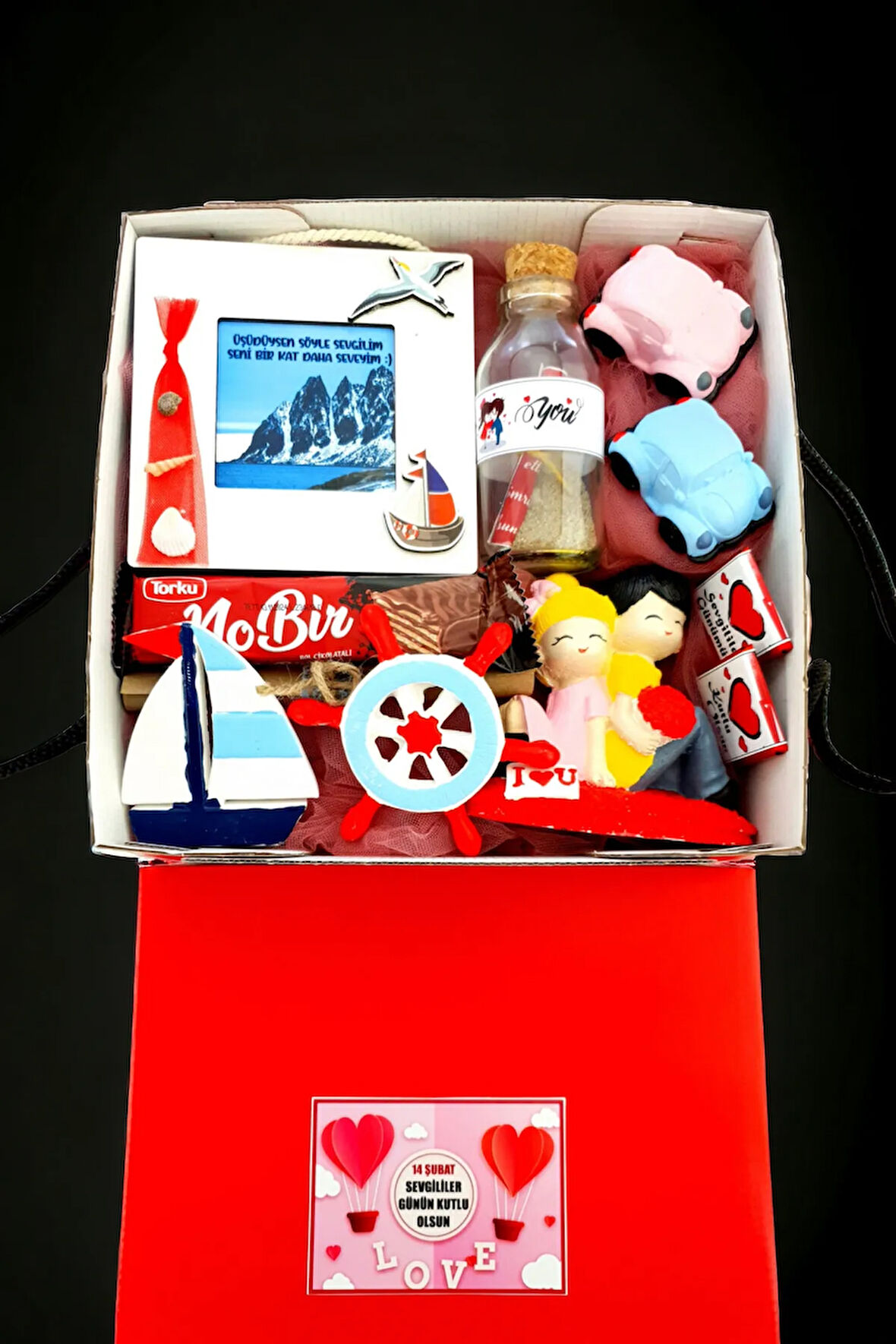 En güzel Sevgililer günü Hediyesi Kırmızı Kutuda 14 şubata özel Sürpriz Paket 14LOVEboxC2