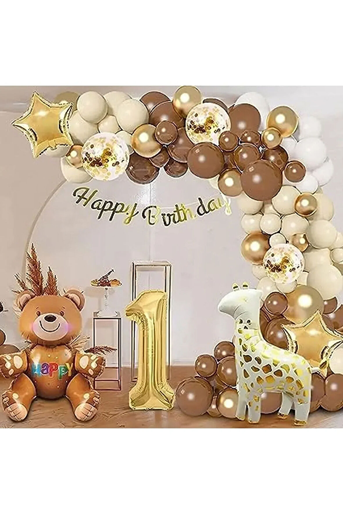 LÜKS KAHVERENGİ 1 YAŞ BALON SETİ