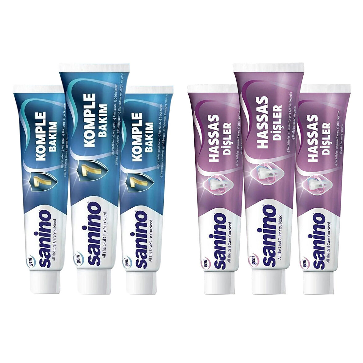 Sanino Diş Macunu 75 ml Hassas Dişler ve Komple Bakım 6 lı Karma Paket