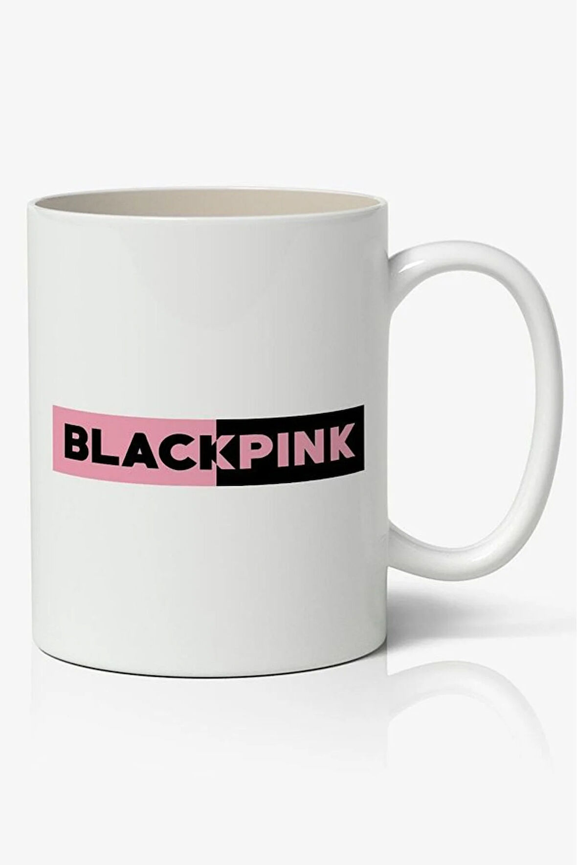 Black Pink Logolu Beyaz Anime Kupa Bardak Sevgiliye Arkadaşa Hediye