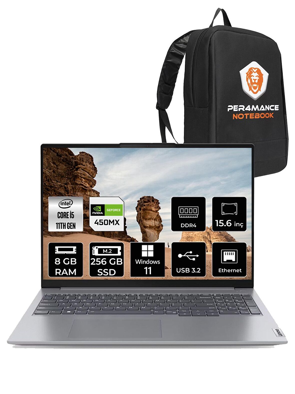 LENOVO Thinkbook 15 i5 1135G7 8GB 256GB SSD MX450 W11H 15.6" Fhd 20VE0071TX & PER4 ÇANTA