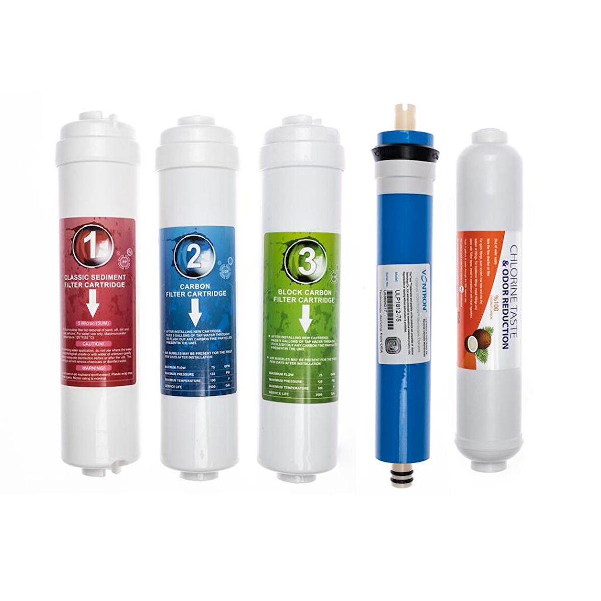 SULOOK KAPALI KASA SU ARITMA CİHAZLARINA UYUMLU 5'Lİ FİLTRE SETİ VONTRON MEMBRANLI