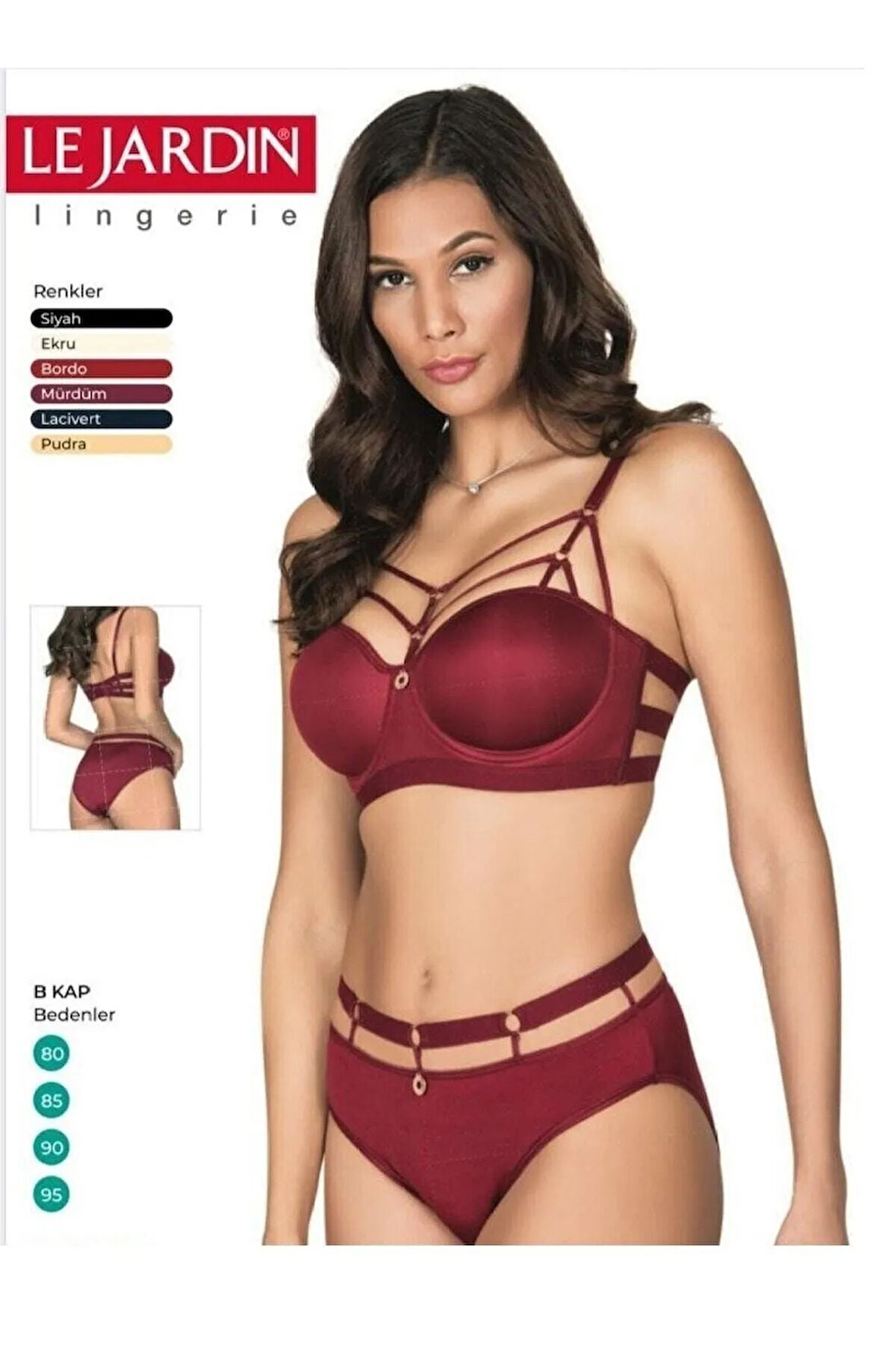 Kadın Bordo Balenli Desteksiz Sütyen Takım 5045