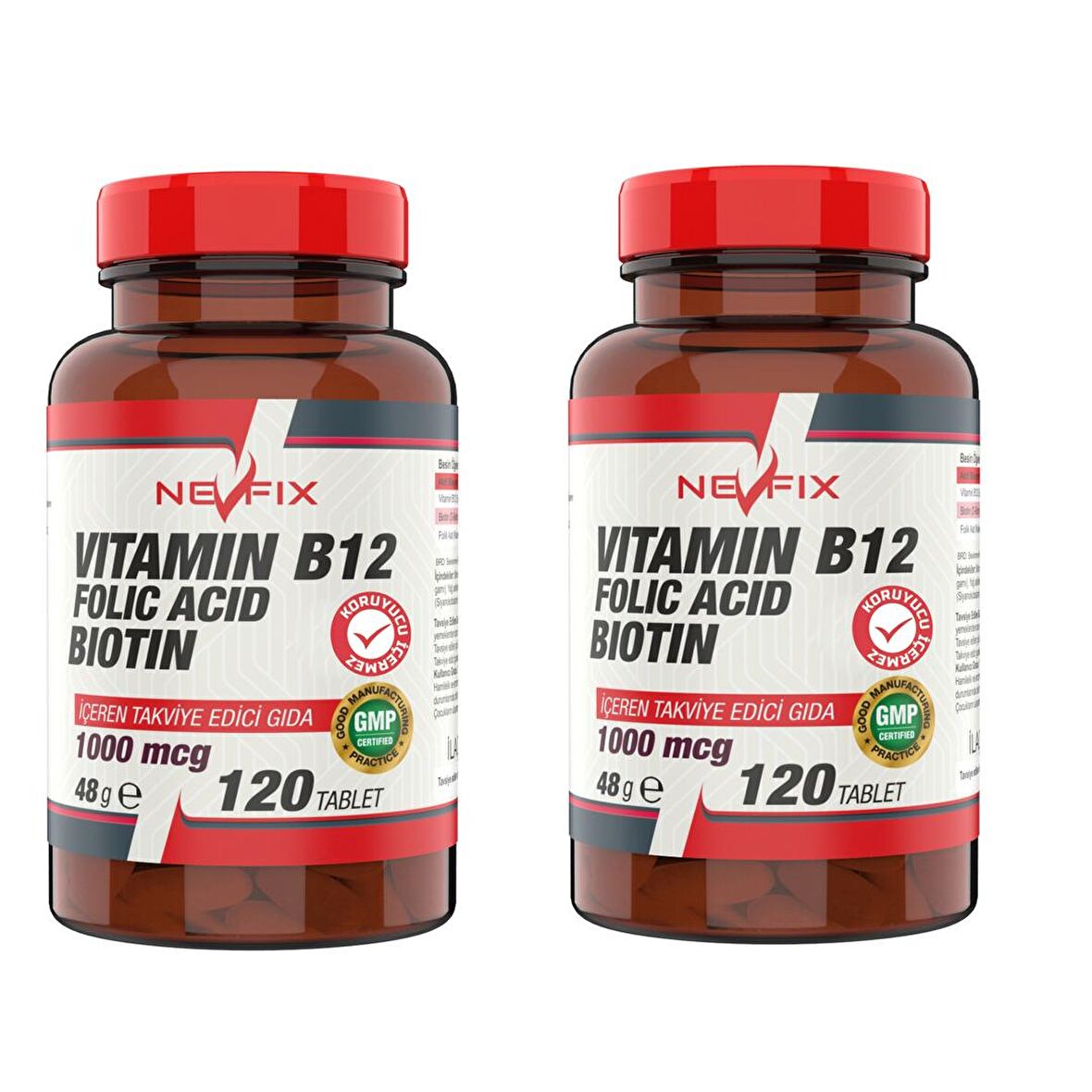 Nevfix B12 Folic Acid Biotin 120 Tablet X 2 Kutu 240 Tablet