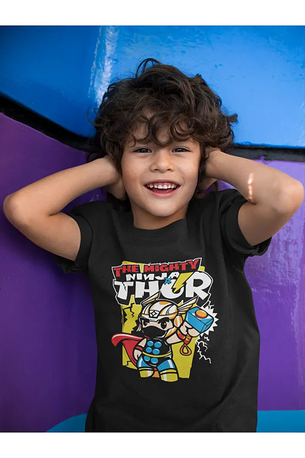 Thor Baskılı Unisex Avengers Film Çocuk Tişört (1-12 YAŞ)