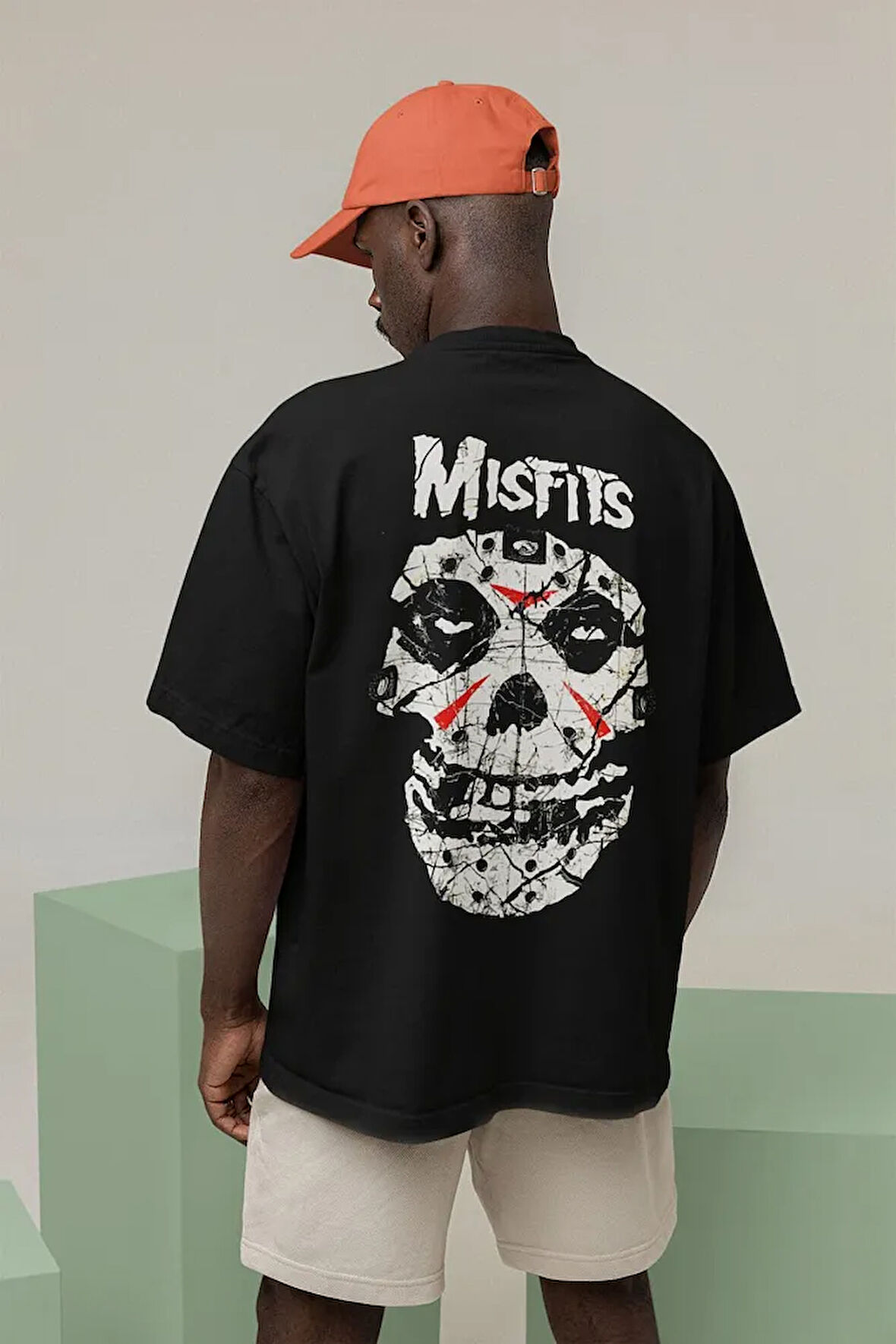 Rock Metal Müzik Grubu Misfits Baskılı Unisex Oversize Tişört