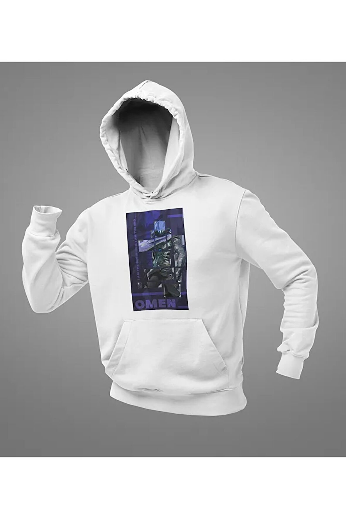 Smoker Omen Baskılı Unisex Oversize Vvalorant Hoodie