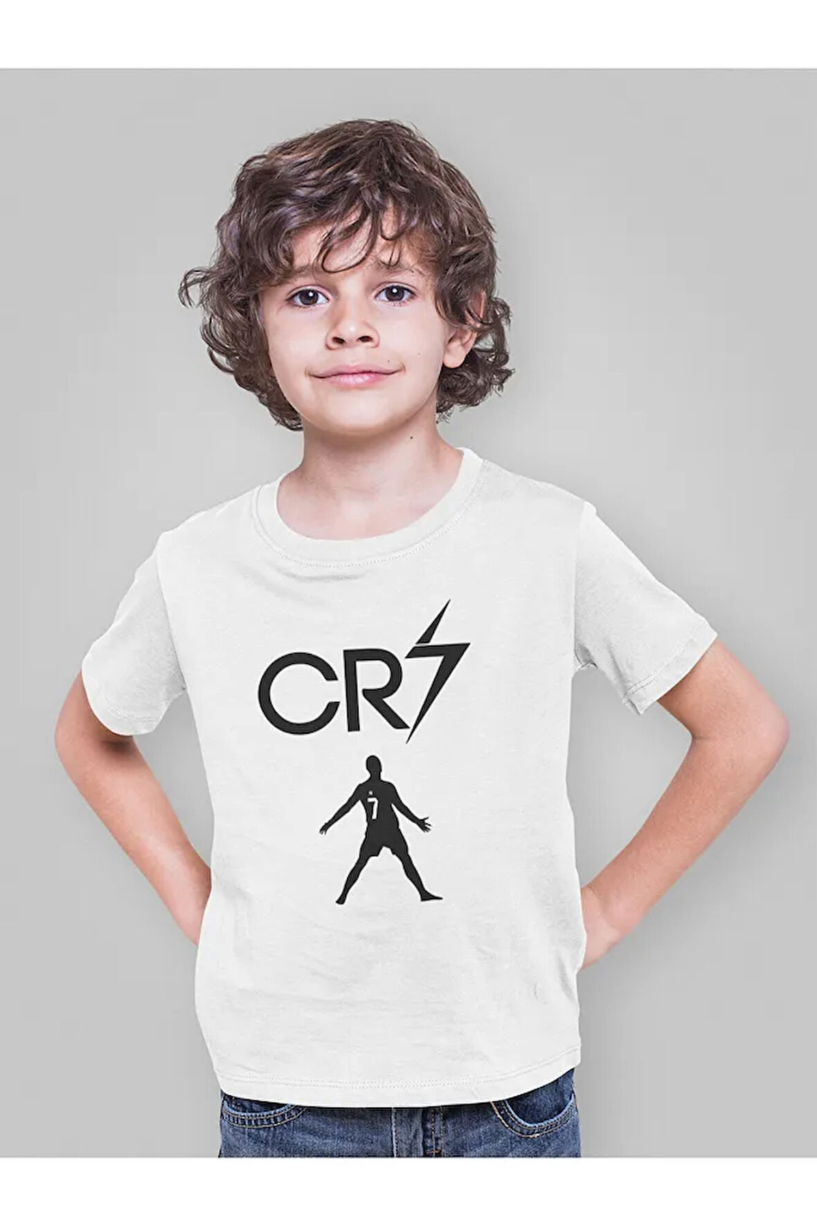 Ronaldo Baskılı Unisex Futbolcu Çocuk Tişört (1-12 Yaş)