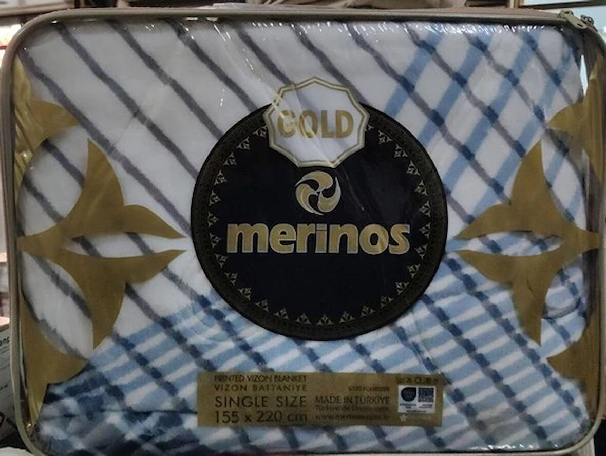 Merinos Gold 2 Kg Tek Kişilik Battaniye 155x220 Mavi Yeşil Rengi
