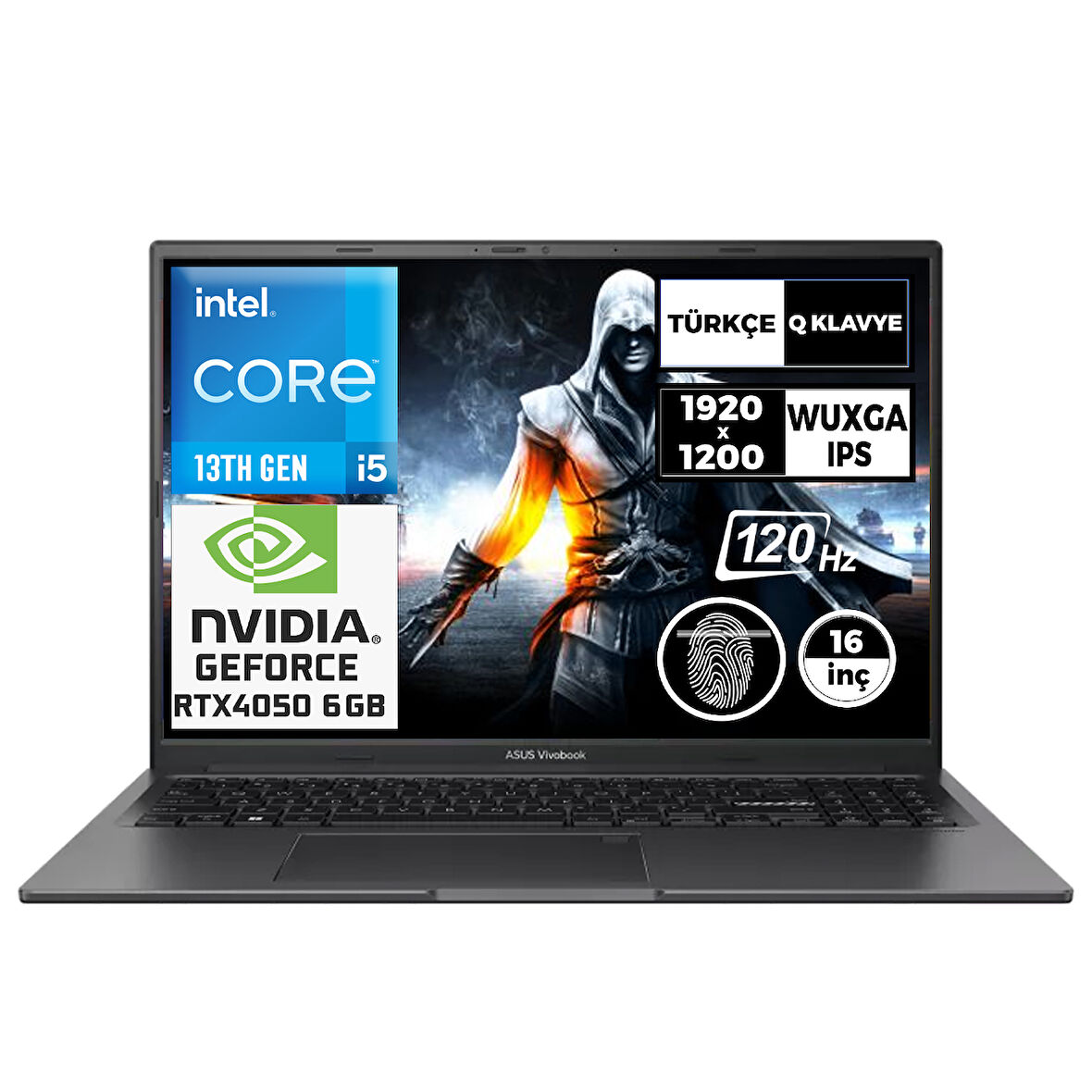 ASUS Vivobook i5-13500H 16GB 2TB SSD 6 GB RTX4050 120HZ 16" W11H Gaming K3605VU-N1066W 004