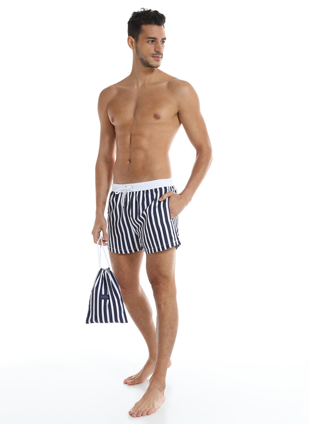 Whitefin Lacivert Erkek Slim Fit Şort Mayo 1040