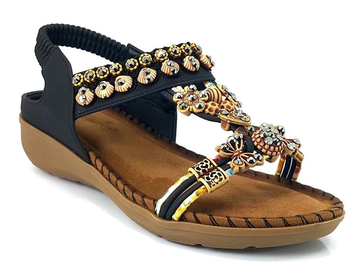 Guja 1532 23YS Günlük Bayan Sandalet Siyah