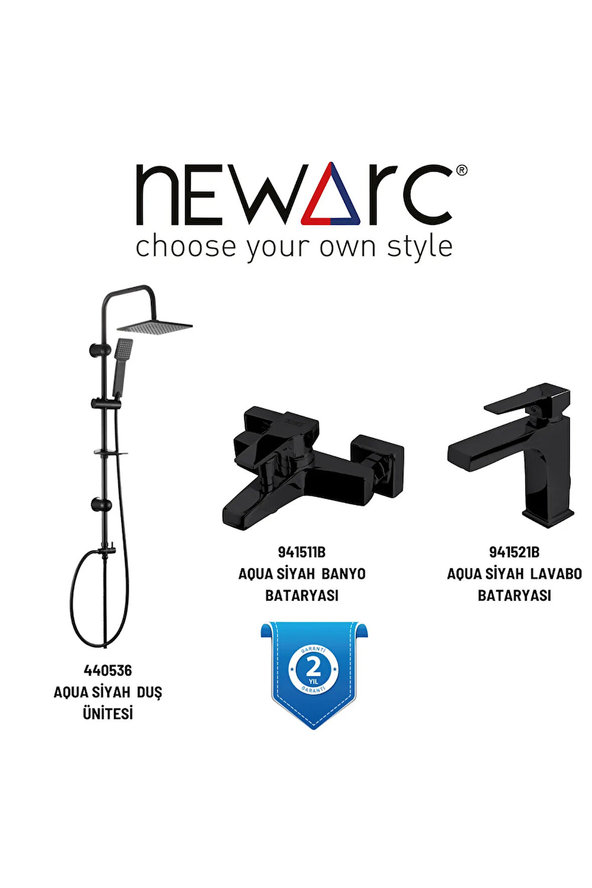 Aqua Siyah Batarya Set, 440536,941511B,941521B