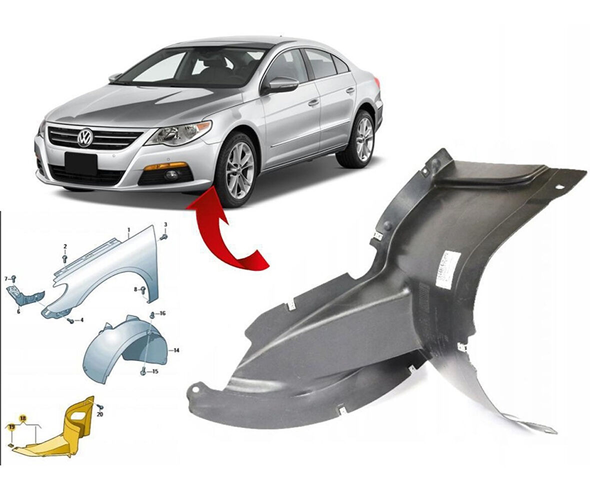 Passat Cc Camurluk Davlumbazı Sol Kucuk 3C8805911B