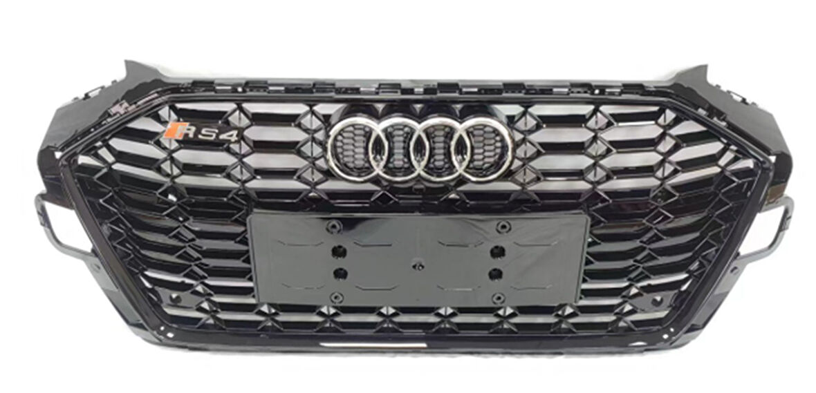 ÖN PANJUR PARLAK SİYAH ÇERÇEVE PARLAK SİYAH 11 PETEK TR PLAKALIK AUDİ A4/S4 2019-2022