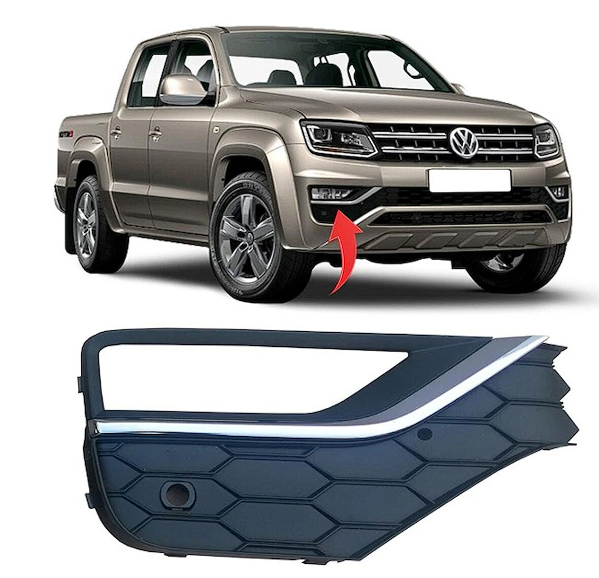 Amarok Sağ Sis Kapağı Sisli Kromlu 2018 Sonrası 2H6807490A Ryp Uyumlu