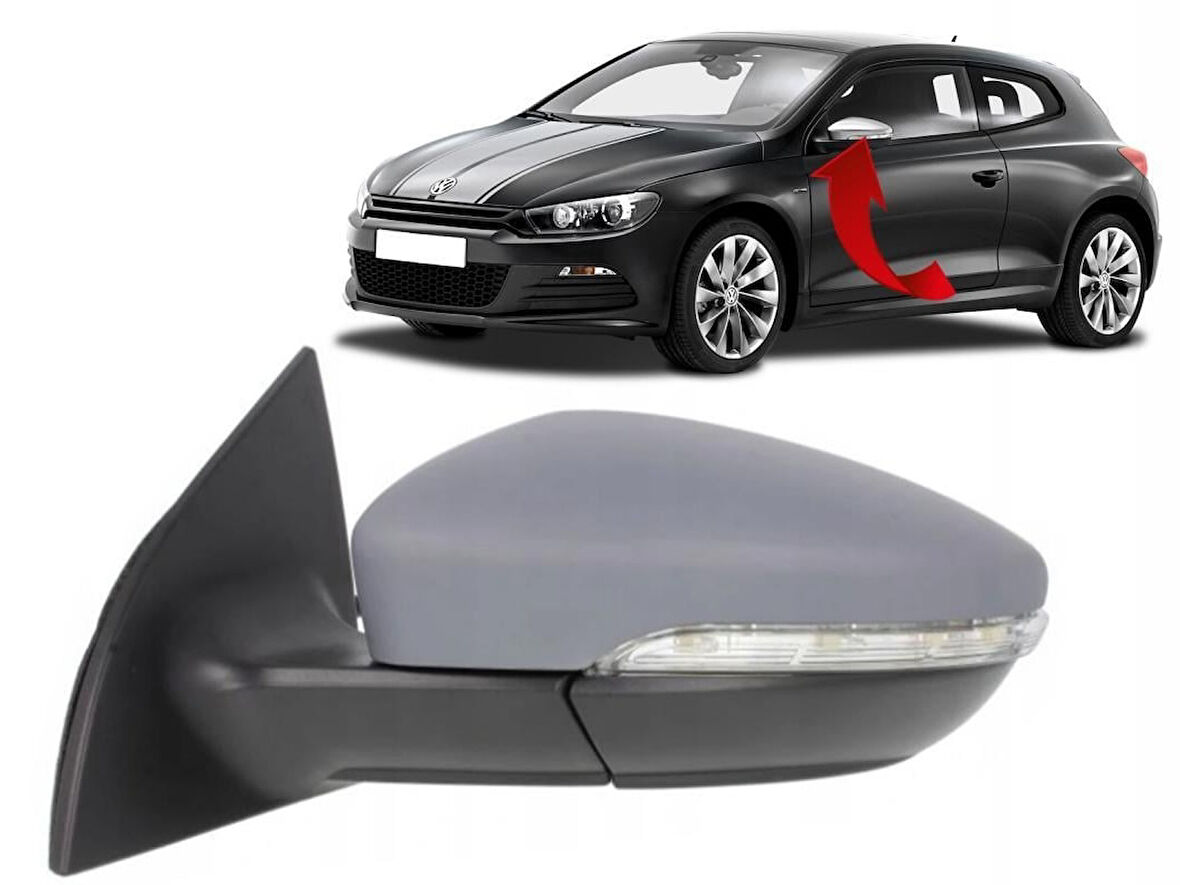 Scirocco Sol Ayna Komple Katlamalı Çevre Aydınlatmalı 9 Pin 1K8857507Q- 2009-2017