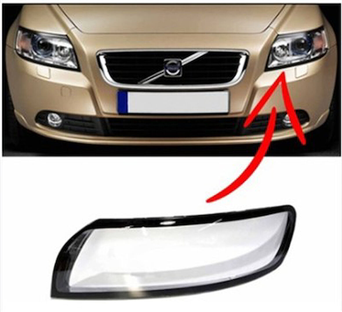 Volvo S40 Far Camı Sol- 2007-2012