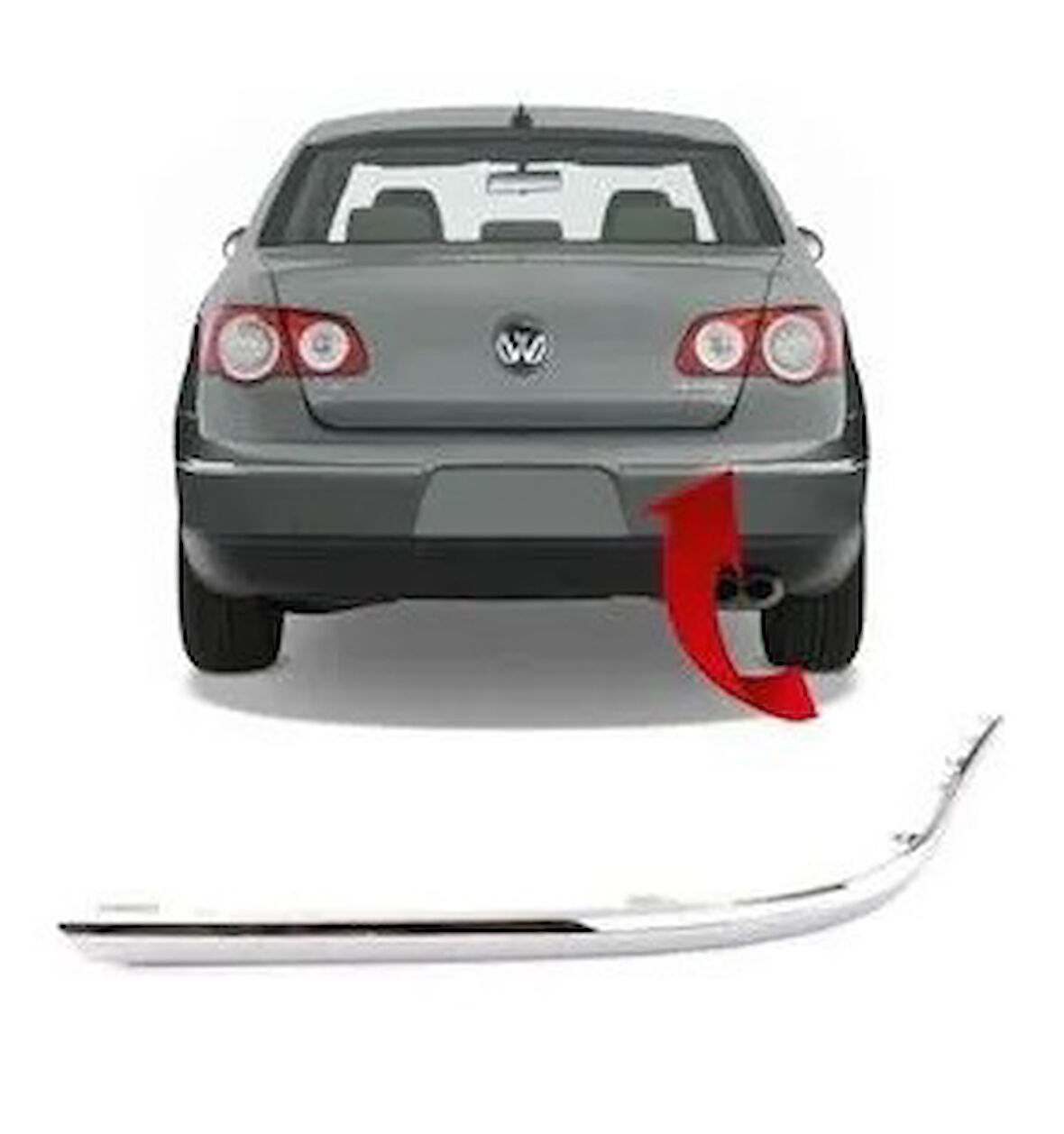 Passat Tampon Nikelajı Arka Sag 2006-2011 Krom