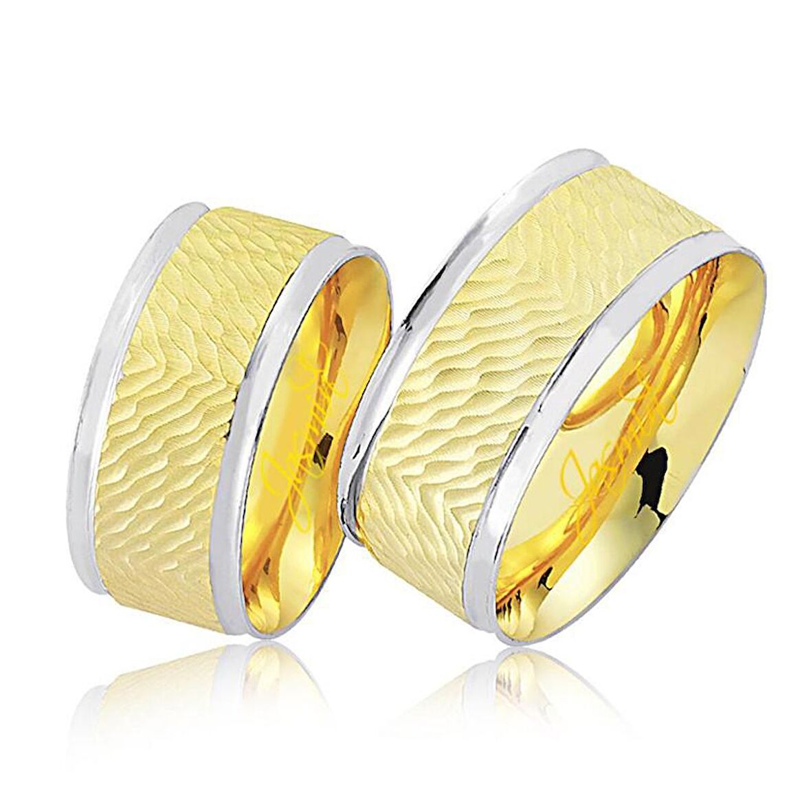 Sarı Beyaz Altın Alyans 4406-2