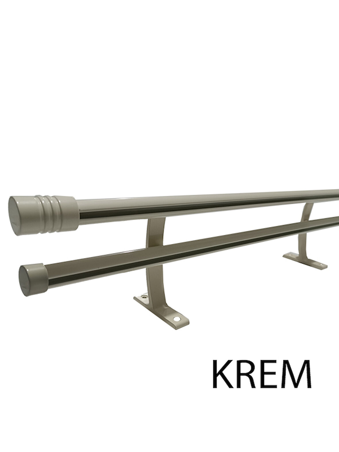 20 mm Kornişli Dekoratif Alüminyum Çift Raylı Rustik  Perde Askısı