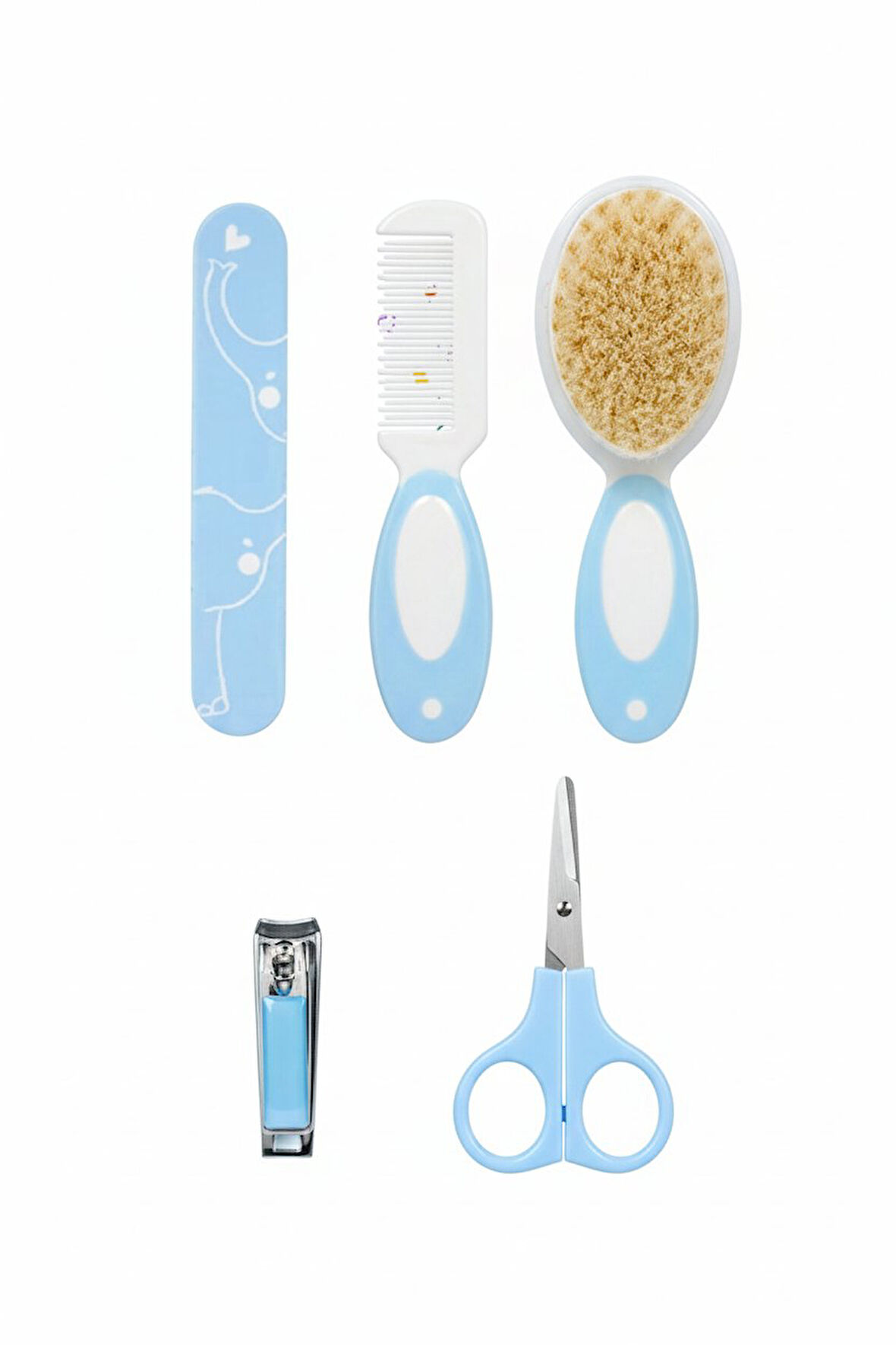 Bebek Saç ve Tırnak Bakım Seti / 5 Parça Nazik ve Güvenli Bakım- Mavi