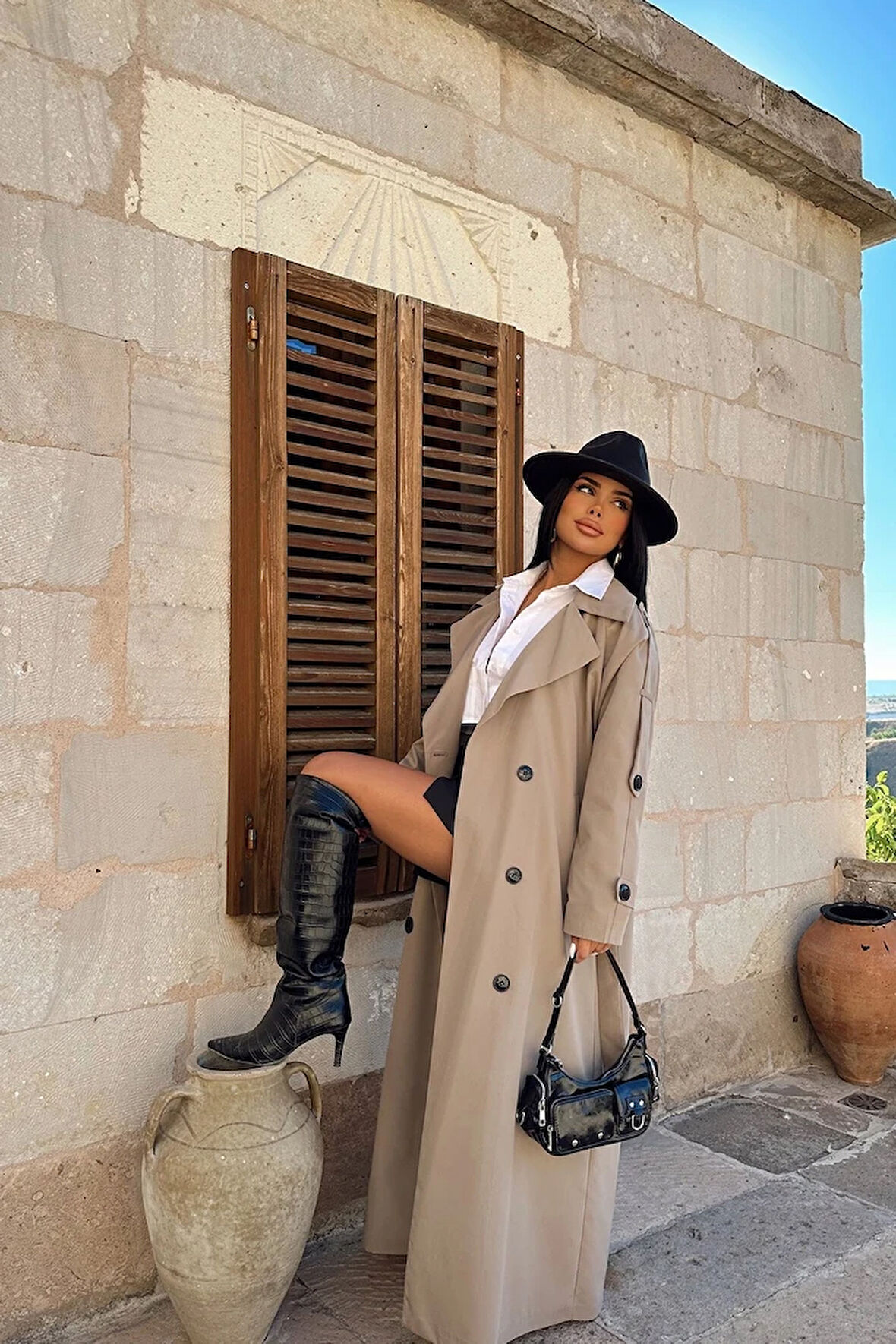 Ravena Kuşak Detay Trenckot TNS-4411