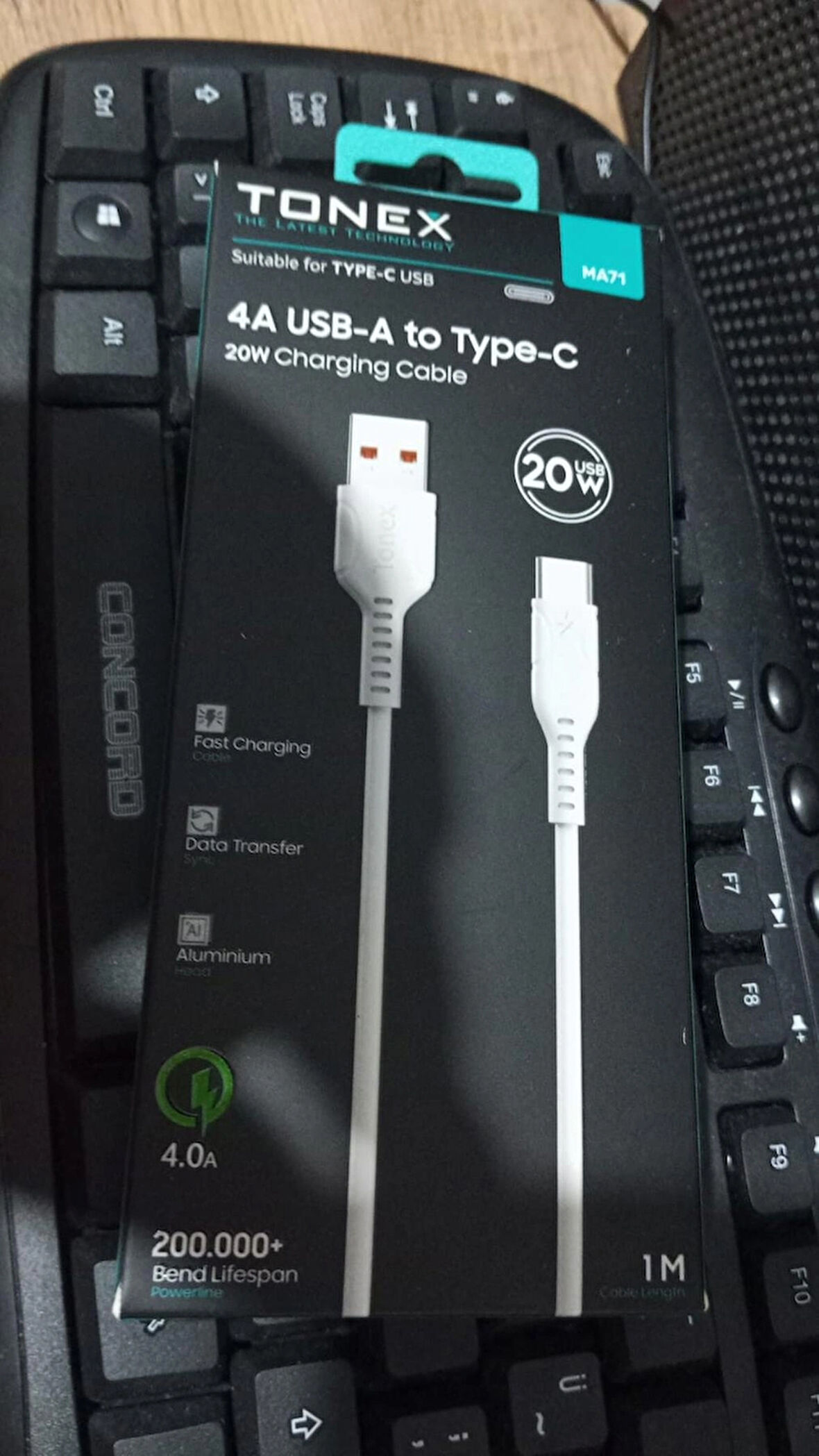 TONEX MA71 4A USB-A TO TYPE-C 20W 