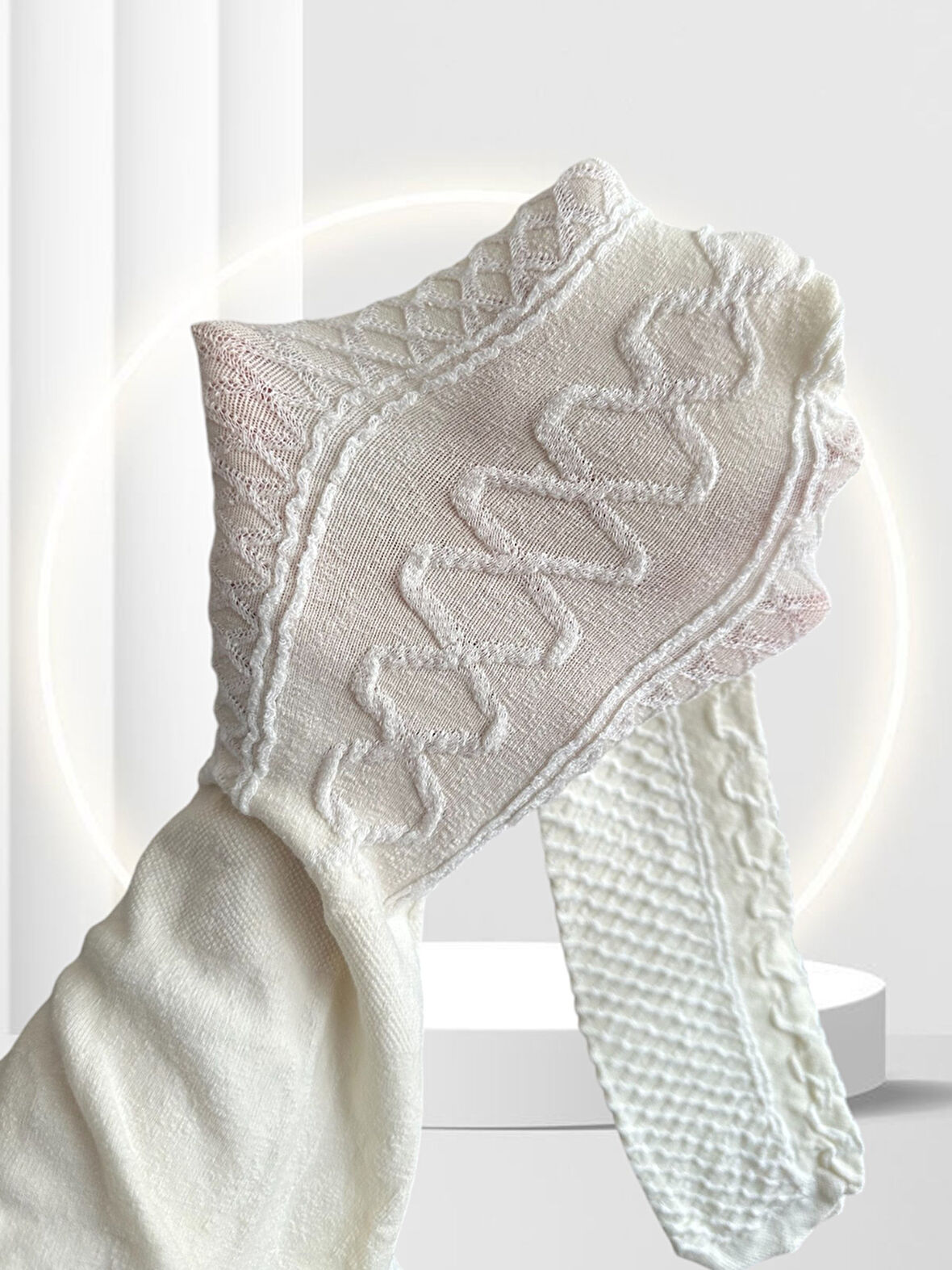 Penti Almira 150 Den Pamuklu Tencel Kumaş Vanilya Renk Desenli Külotlu Çorap